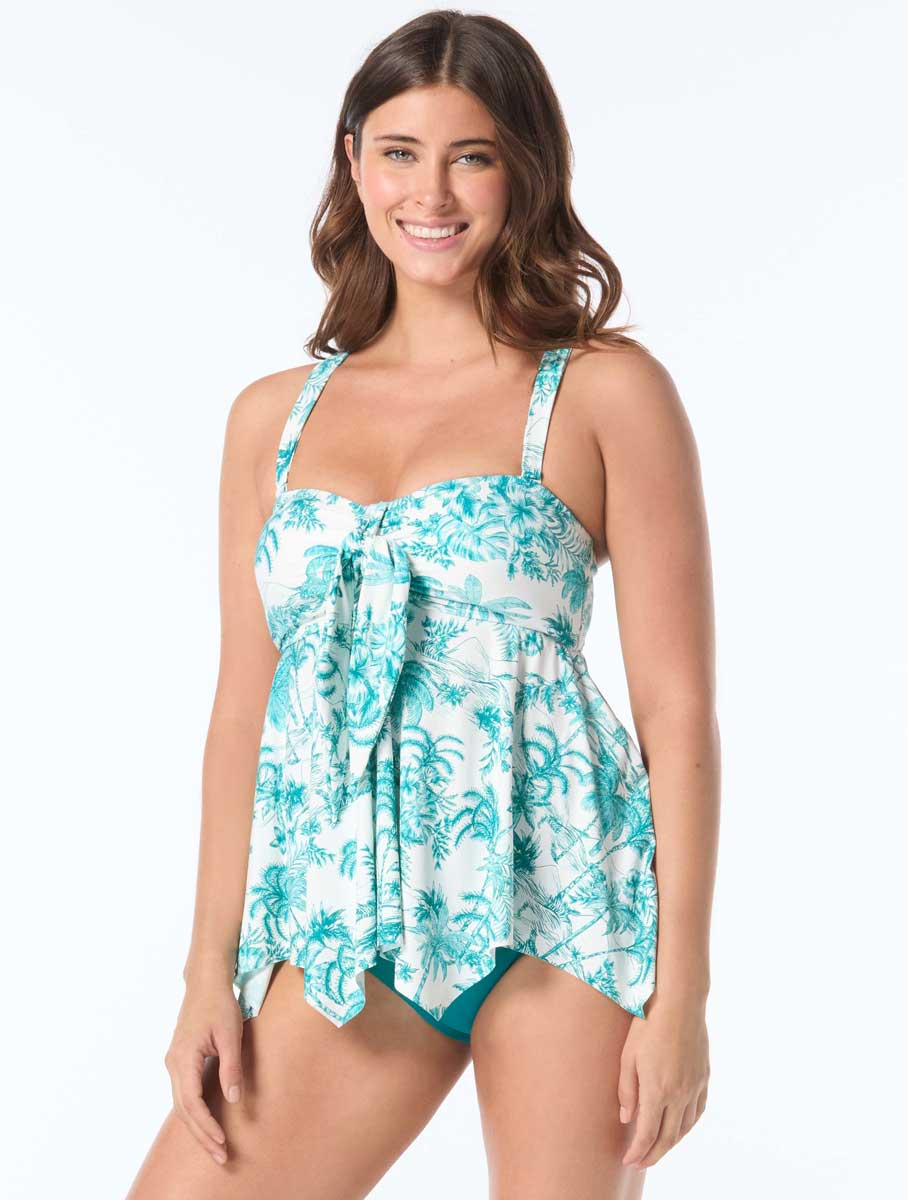 Coco Reef: Dreamscape Goddess Bra Sized Underwire Bandeau Tankini Top