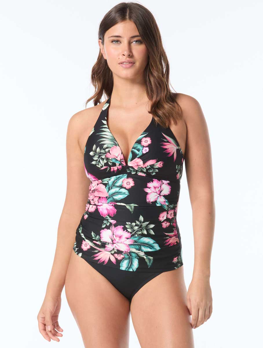 Coco Reef: Spiced Tropical Assure Bra Sized Push Up Wireless Tankini Top