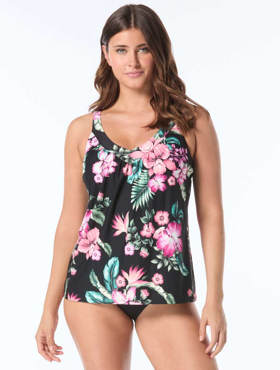 Coco Reef: Spiced Tropical Core V-Neck Bra Sized Underwire Tankini Top