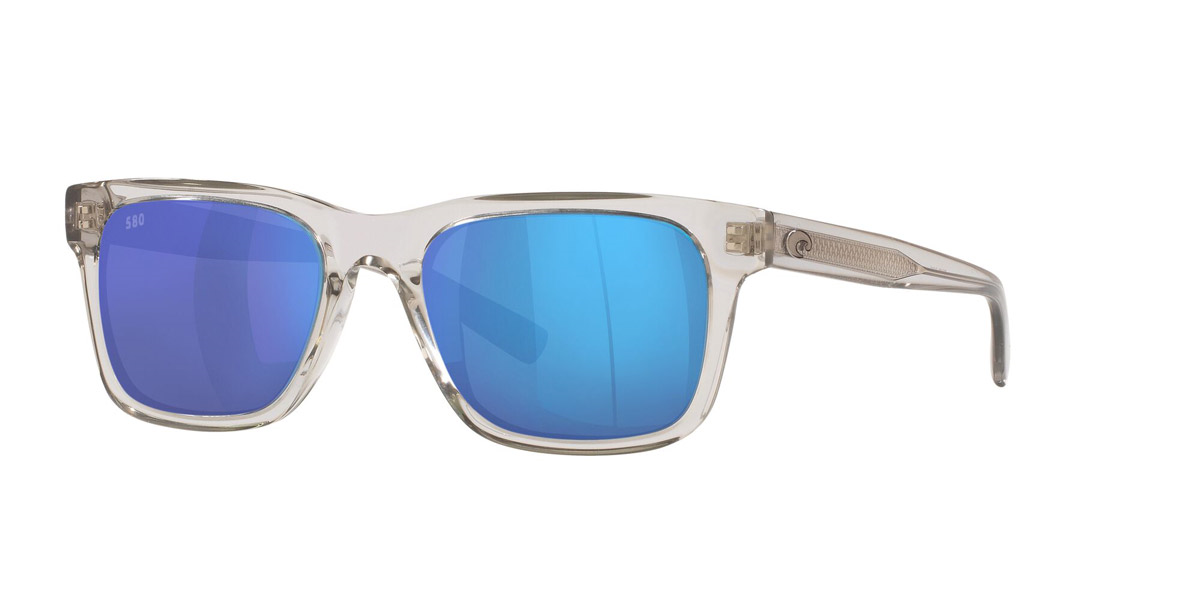 Costa: Tybee 282 Shiny Light Grey Crystal Blue Mirror Polarized