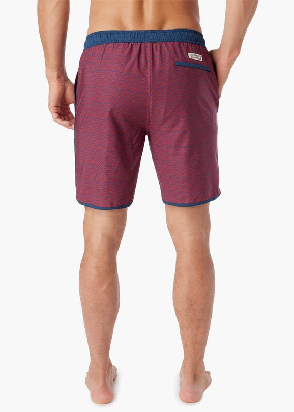 Fair Harbor: The Anchor Nautical Red Wavy Geo Volley