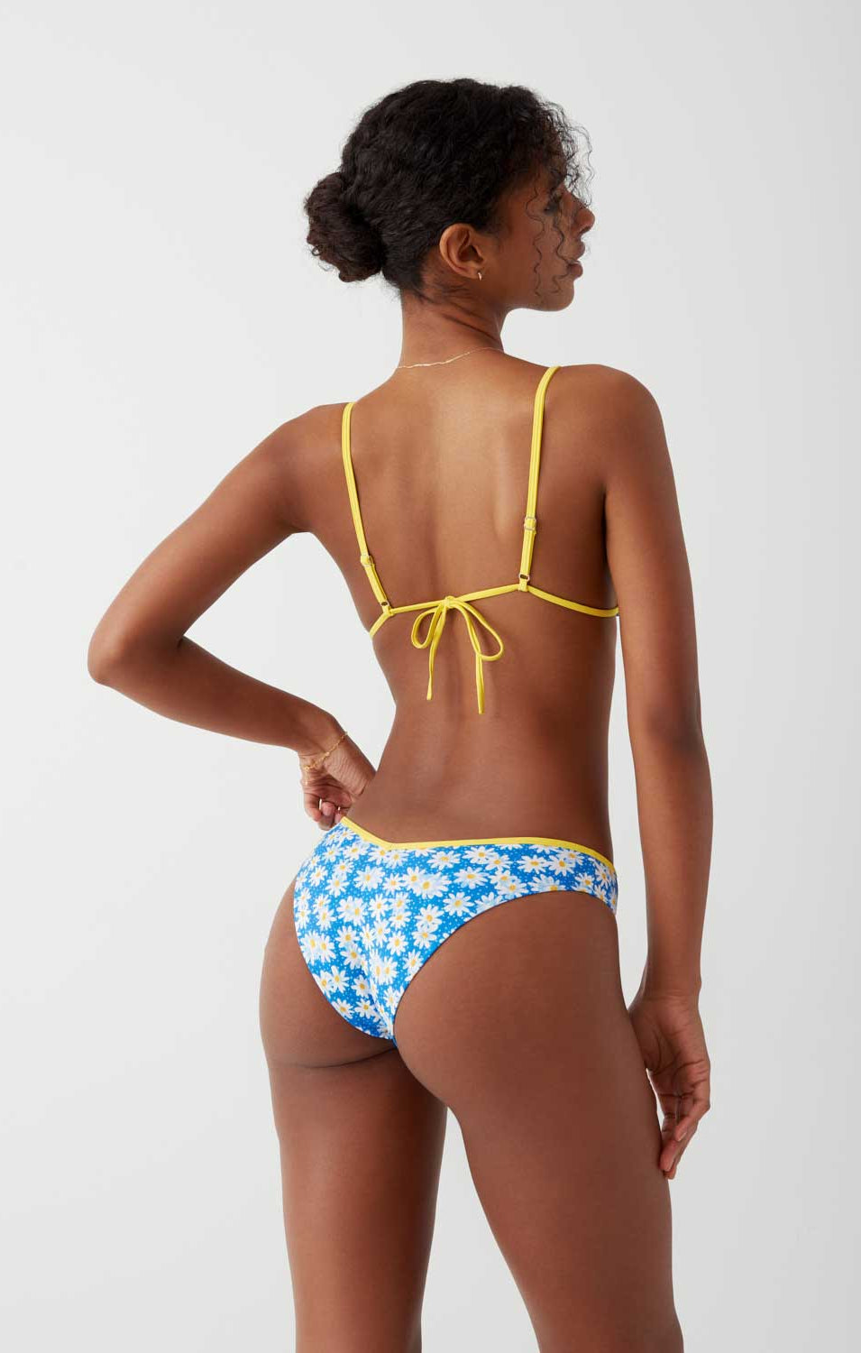 Frankies Bikinis: Blue Daisy Lumia Triangle Bikini Top