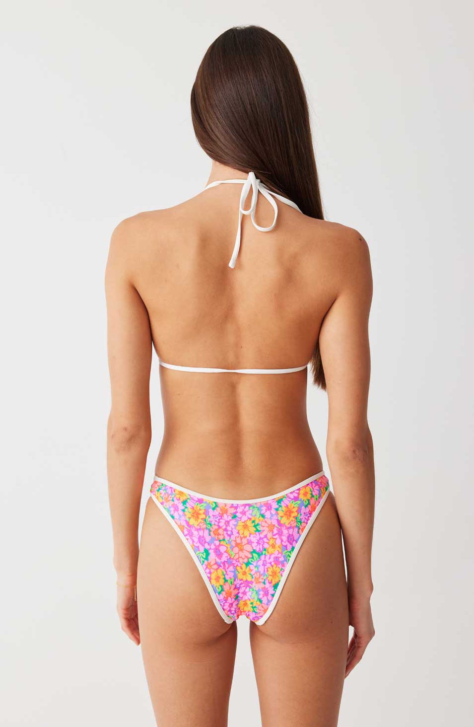 Frankies Bikinis: Daisy Pond Dove High Leg Bikini Bottom