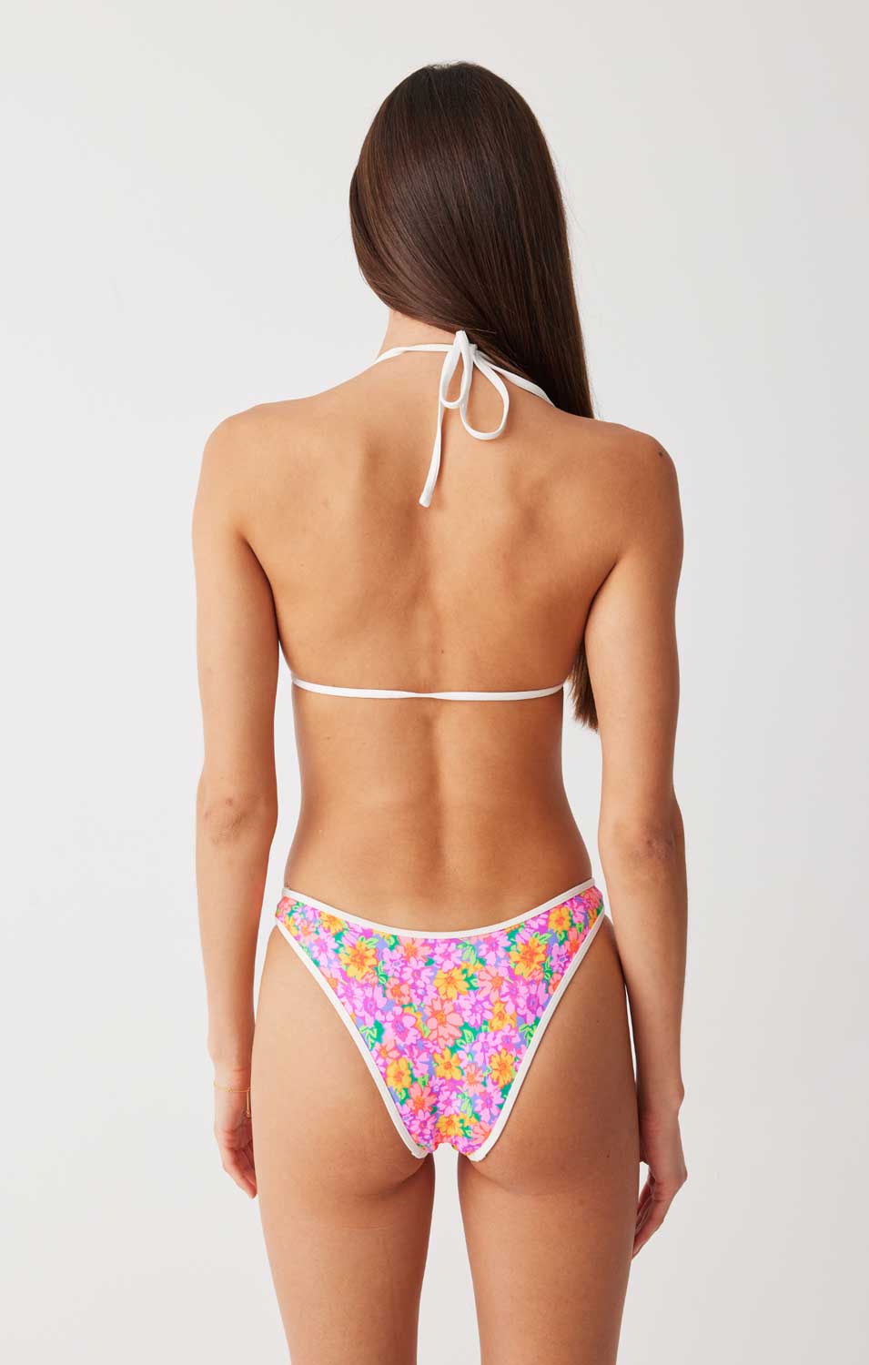 Frankies Bikinis: Daisy Pond Dove High Leg Bikini Bottom