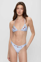Frankies Bikinis: Frosting Dove Beaded Satin Bikini Bottom