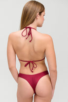 Frankies Bikinis: Island Flower Nick Satin Triangle Bikini Top