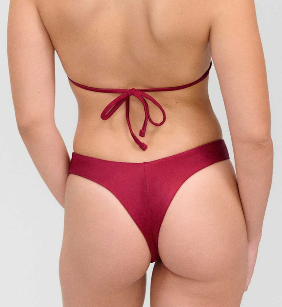 Frankies Bikinis: Island Flower Satin Cheeky Bikini Bottom