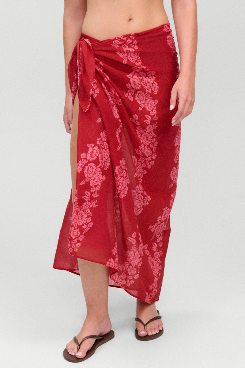 Frankies Bikinis: Scarlet Rose Alessia Cotton Sarong
