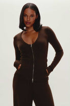 Frankies Bikinis: Sienna Cloud Zip Up Knit Sweater