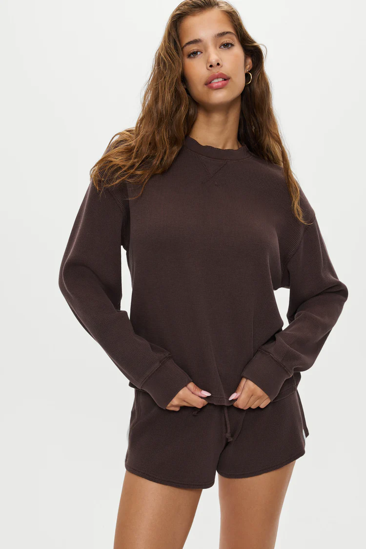 Frankies Bikinis: Solid Noah Thermal Long Sleeve Shirt