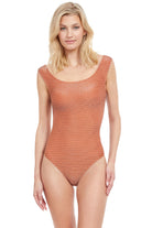 Gottex: One Piece Martini Solid Off The Shoulder Swimsuit