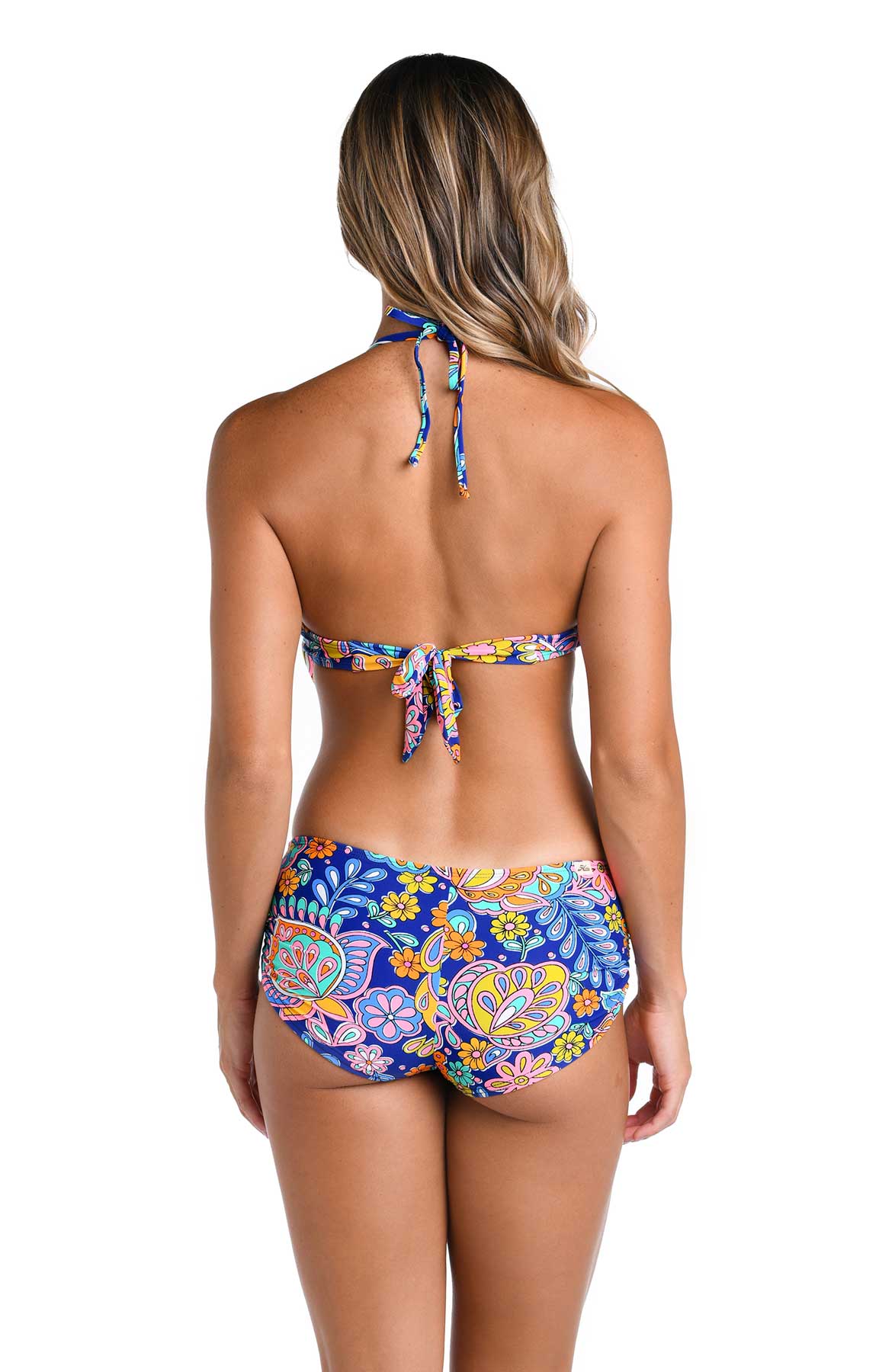 High Neck Halter Bikini Top Bikini - Marine Paisley