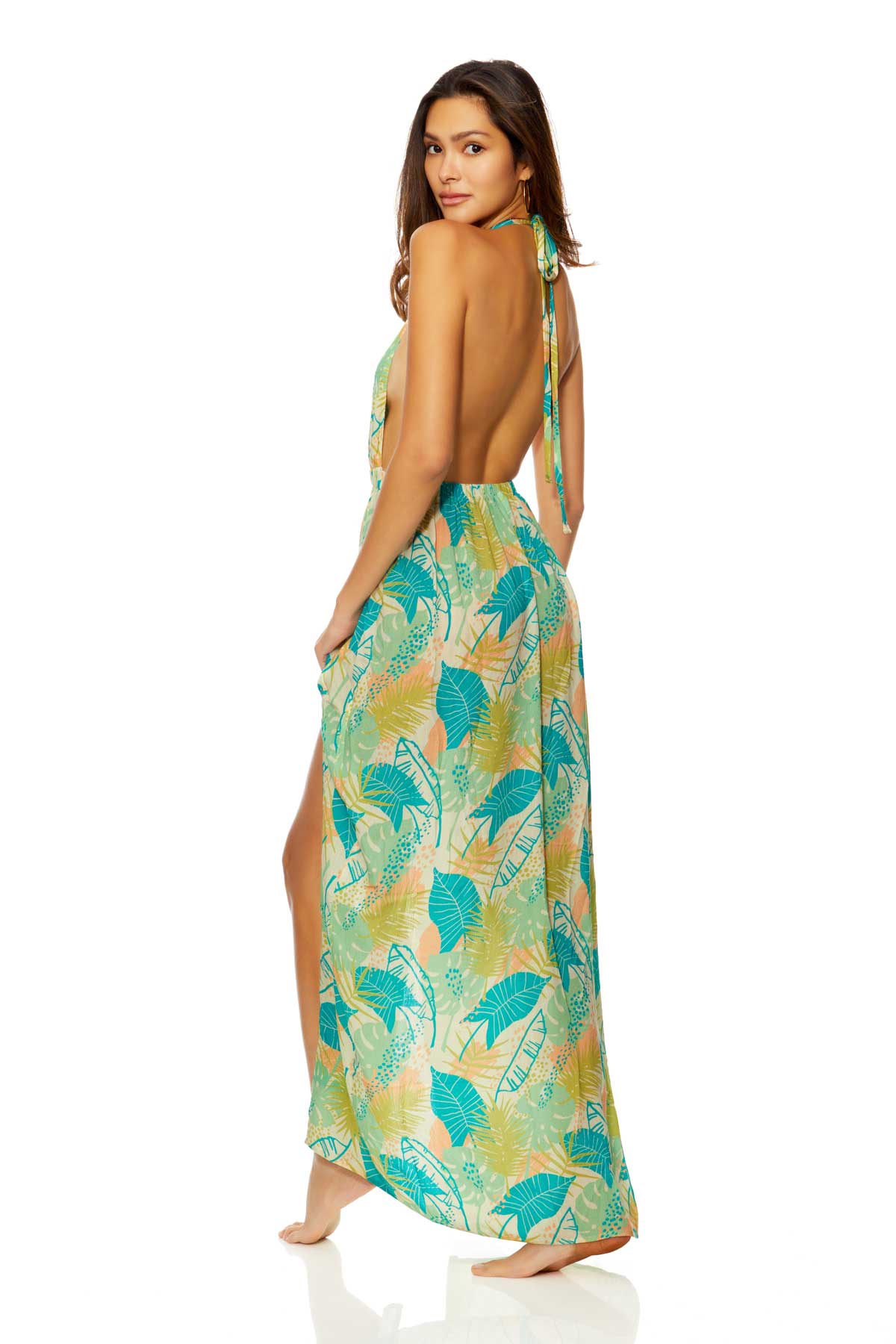 Ibiza: Tahiti Low V Halter Neck Dress Cover Up