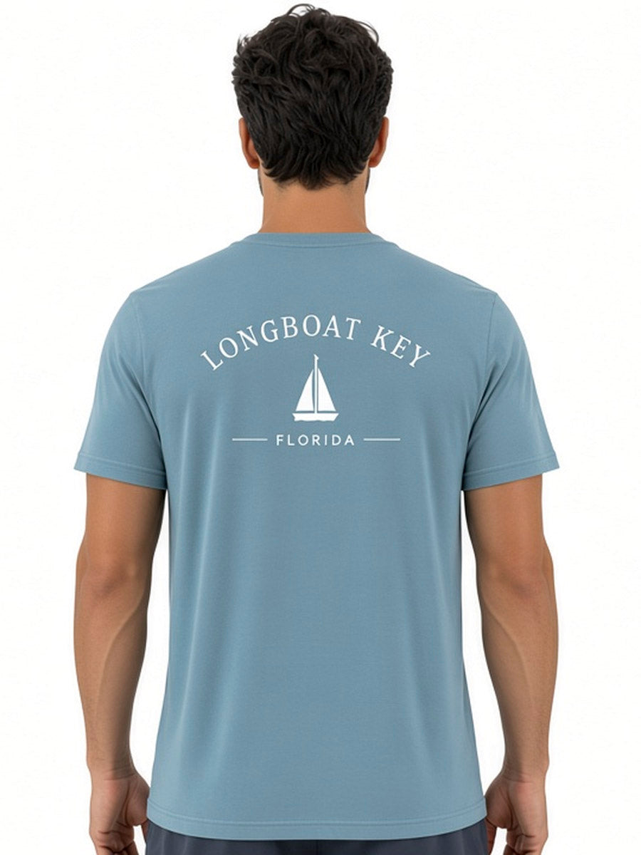 Island Daze: Quin Longboat Key Short Sleeve Rashguard - BLUE