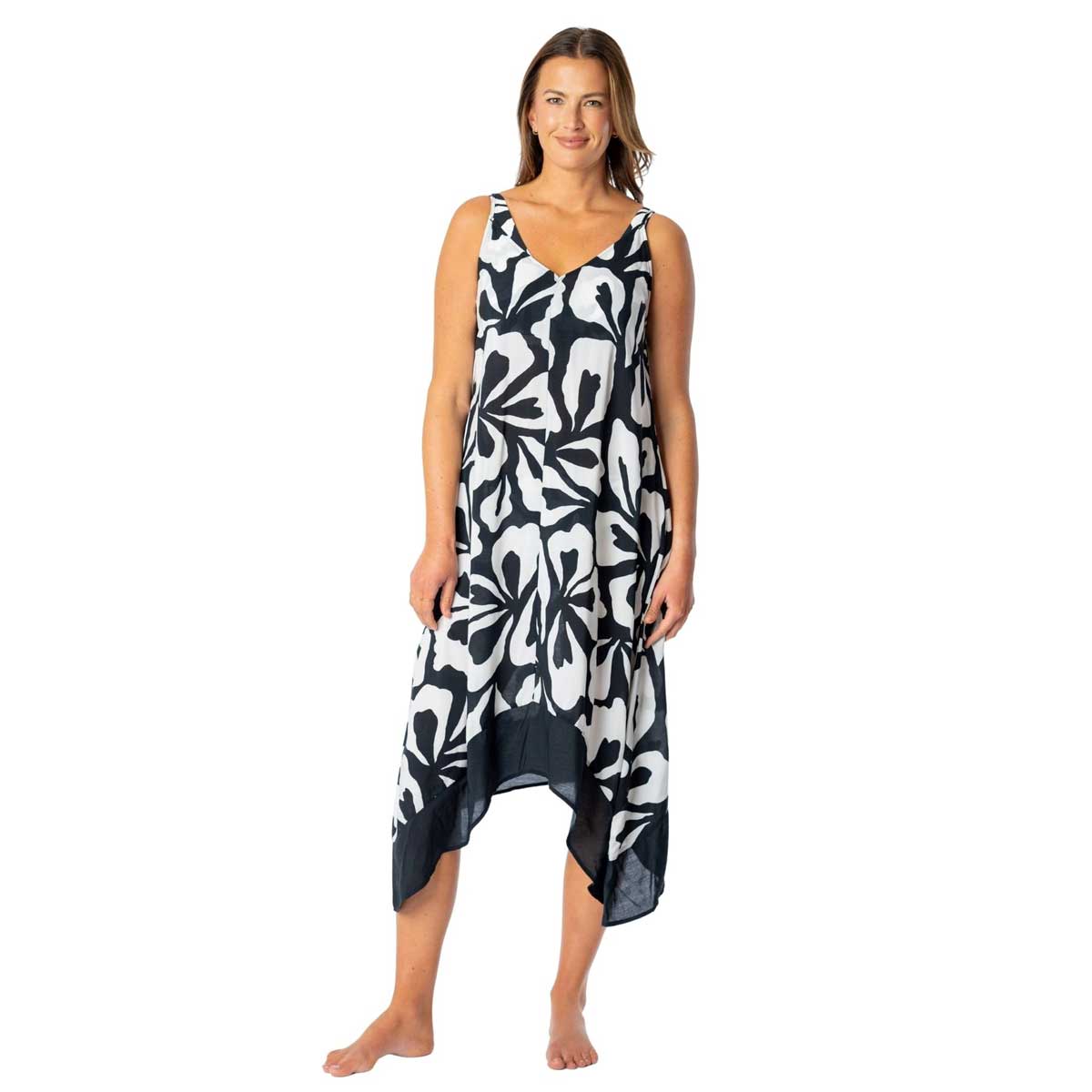 Jantzen: Floral Outline Maggie Scarf Tank Dress