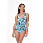 Jantzen: Palm Camouflage Louise Wrap Tankini Top