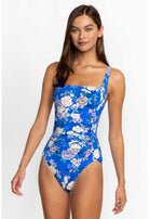 Johnny Was: One Piece Blue Dove Ruched Mio Swimsuit