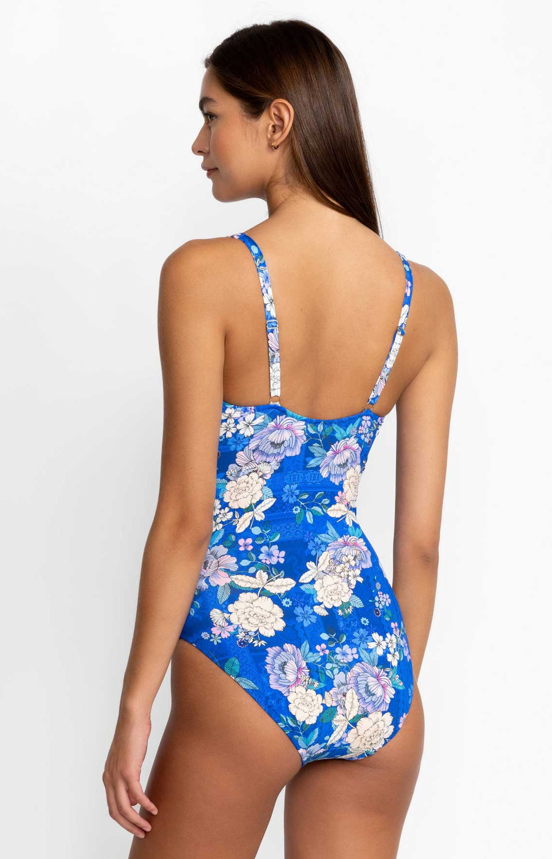 Johnny Was: One Piece Blue Dove Ruched Mio Swimsuit