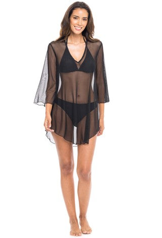 Jordan Taylor: Power Mesh Solid V-Neck Tunic