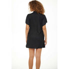 Jordan Taylor: Waffle Pocket Button Front Dress - BLACK
