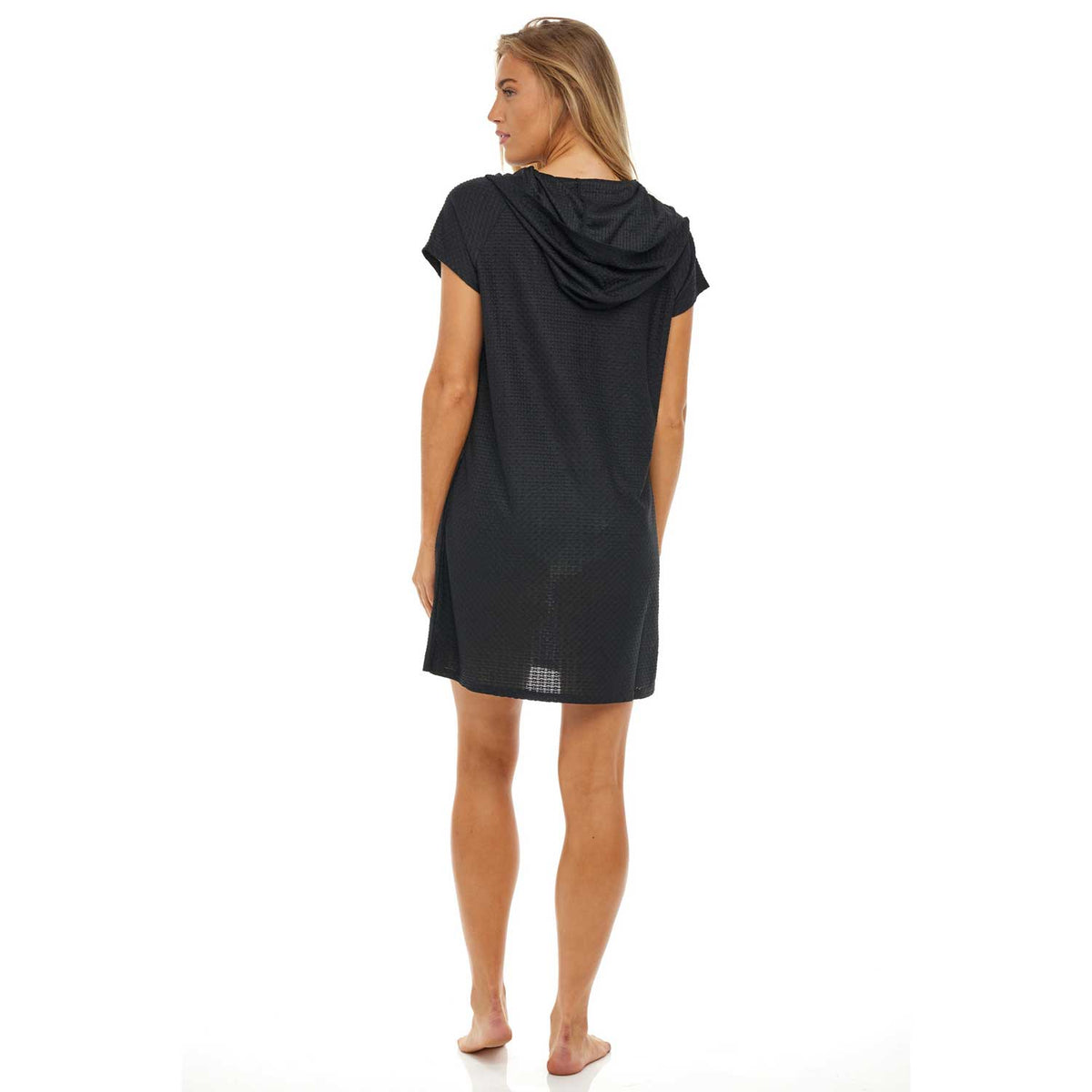 Jordan Taylor: Waffle Pocket Zip Front Hoodie - BLACK