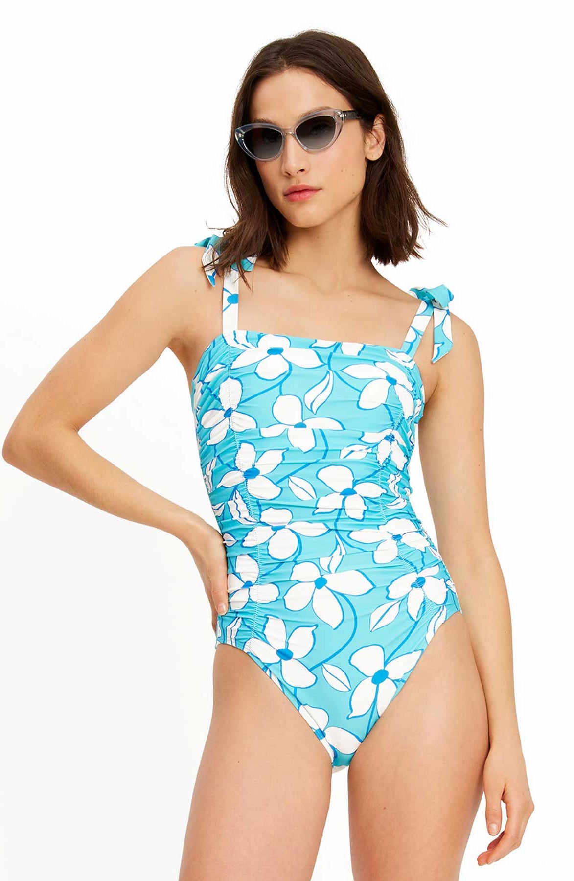 Kate Spade: One Piece Floral Vines Shoulder Tie Mio Swimsuit