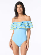 Kate Spade: One Piece Ruffle Off The Shoulder Swimsuit