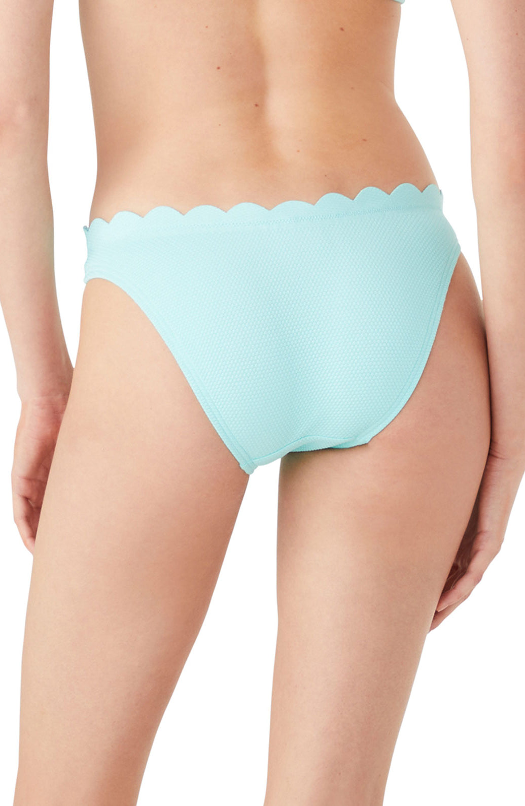 Kate Spade: Pique Scallops High Cut Bikini Bottom