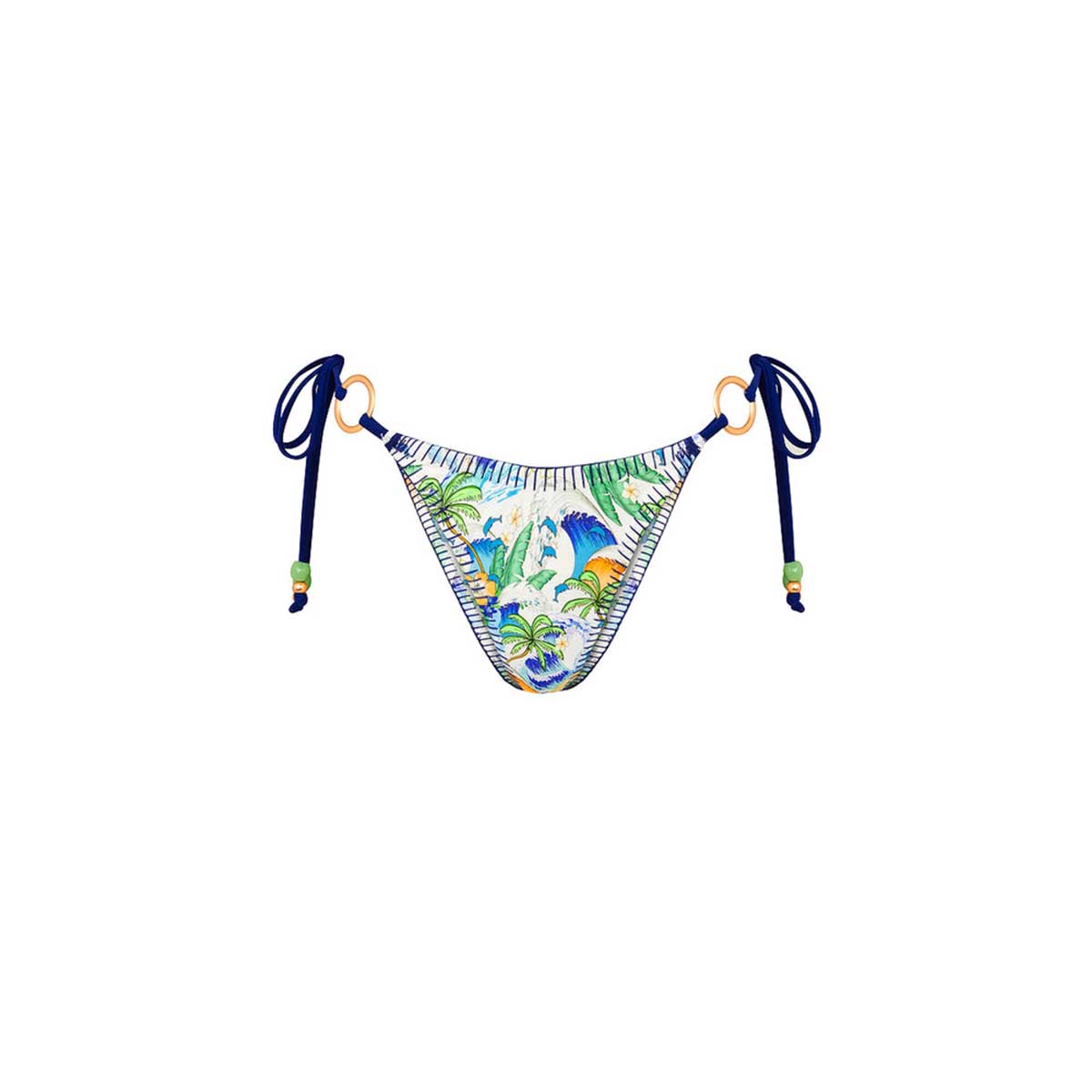 Kulani Kinis: Blue Crush Lace Stitch Ring Tie Bikini Bottom