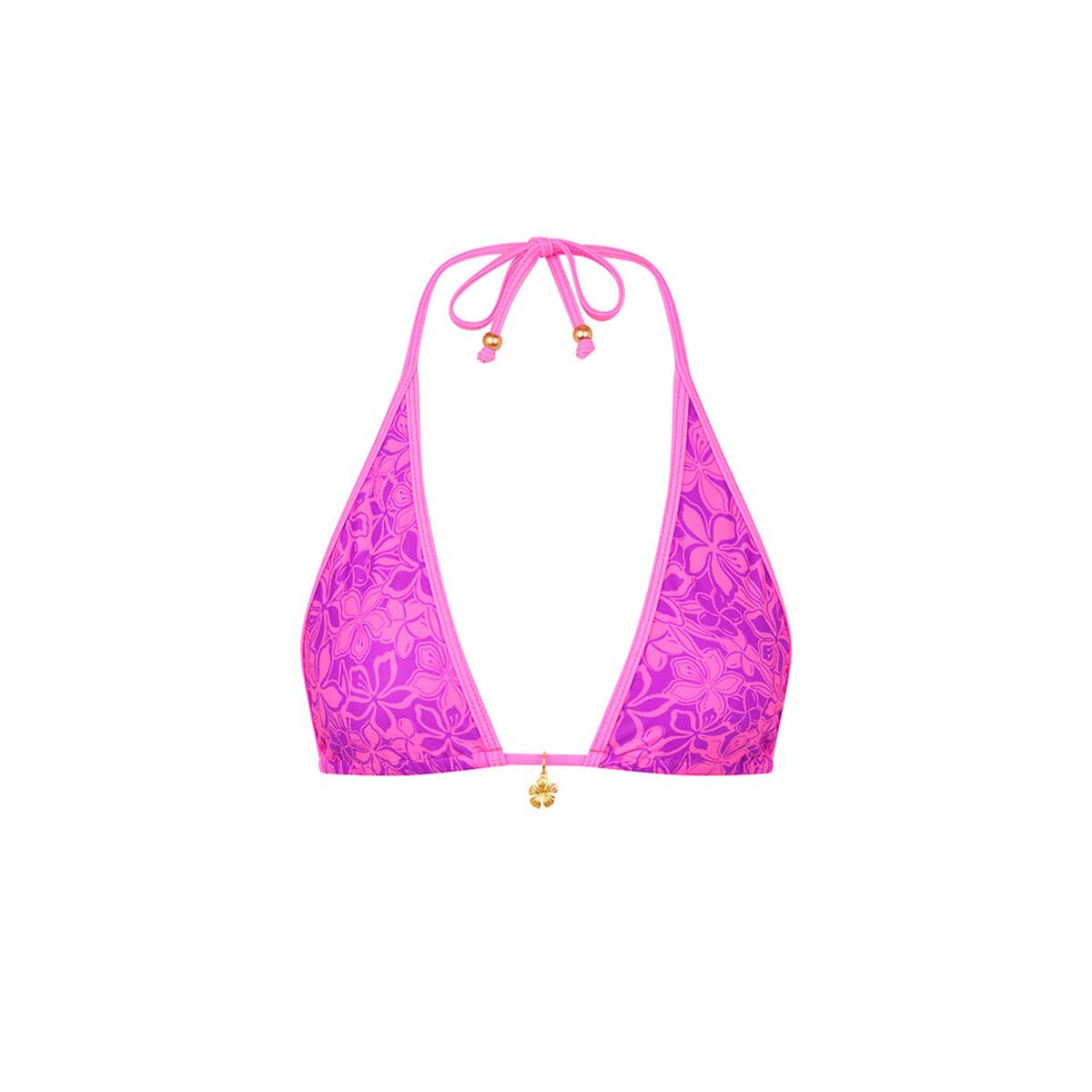 Kulani Kinis: Bubble Berry Bind Triangle Halter Bikini Top