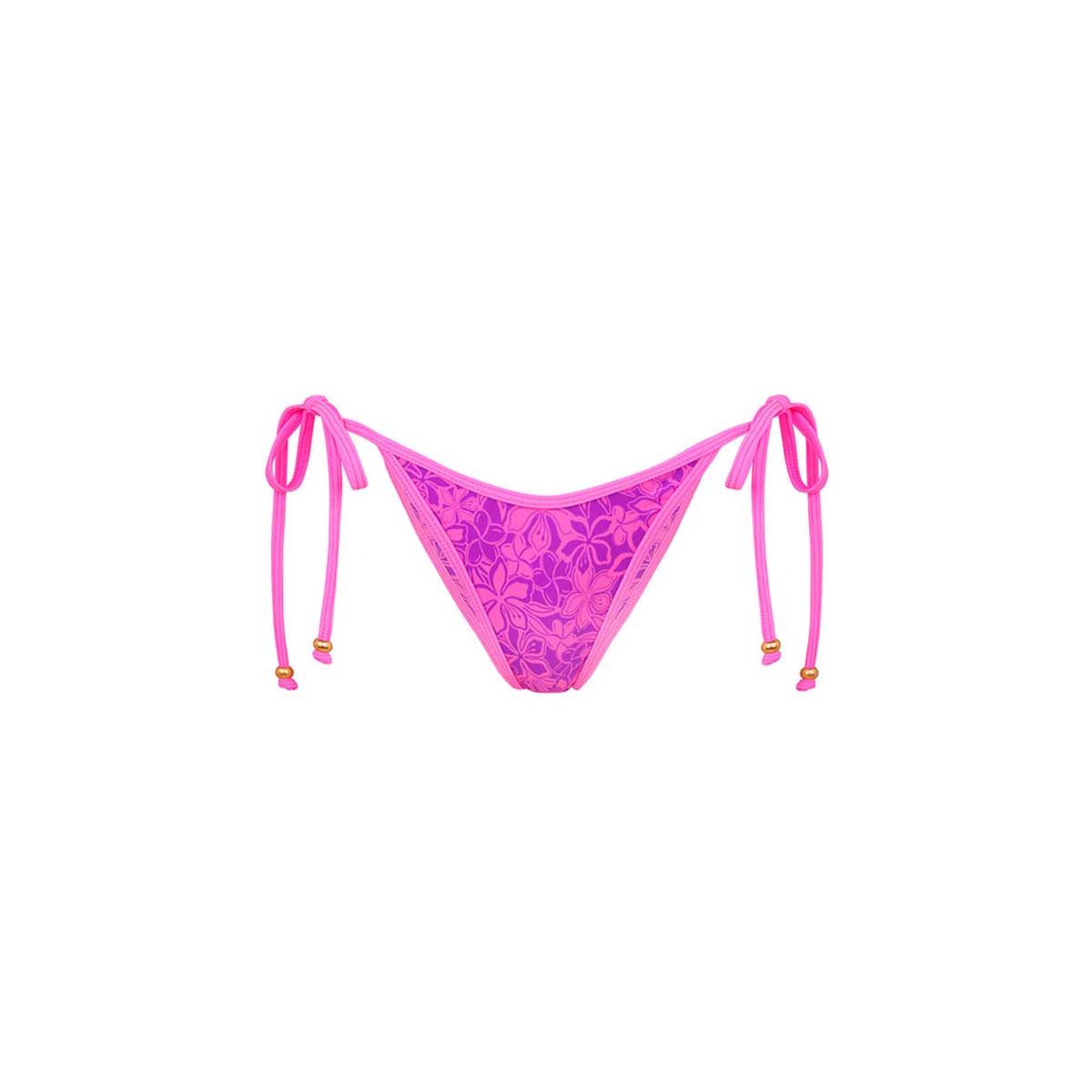 Kulani Kinis: Bubble Berry Binded Dipped Cheeky Tie Bikini Bottom