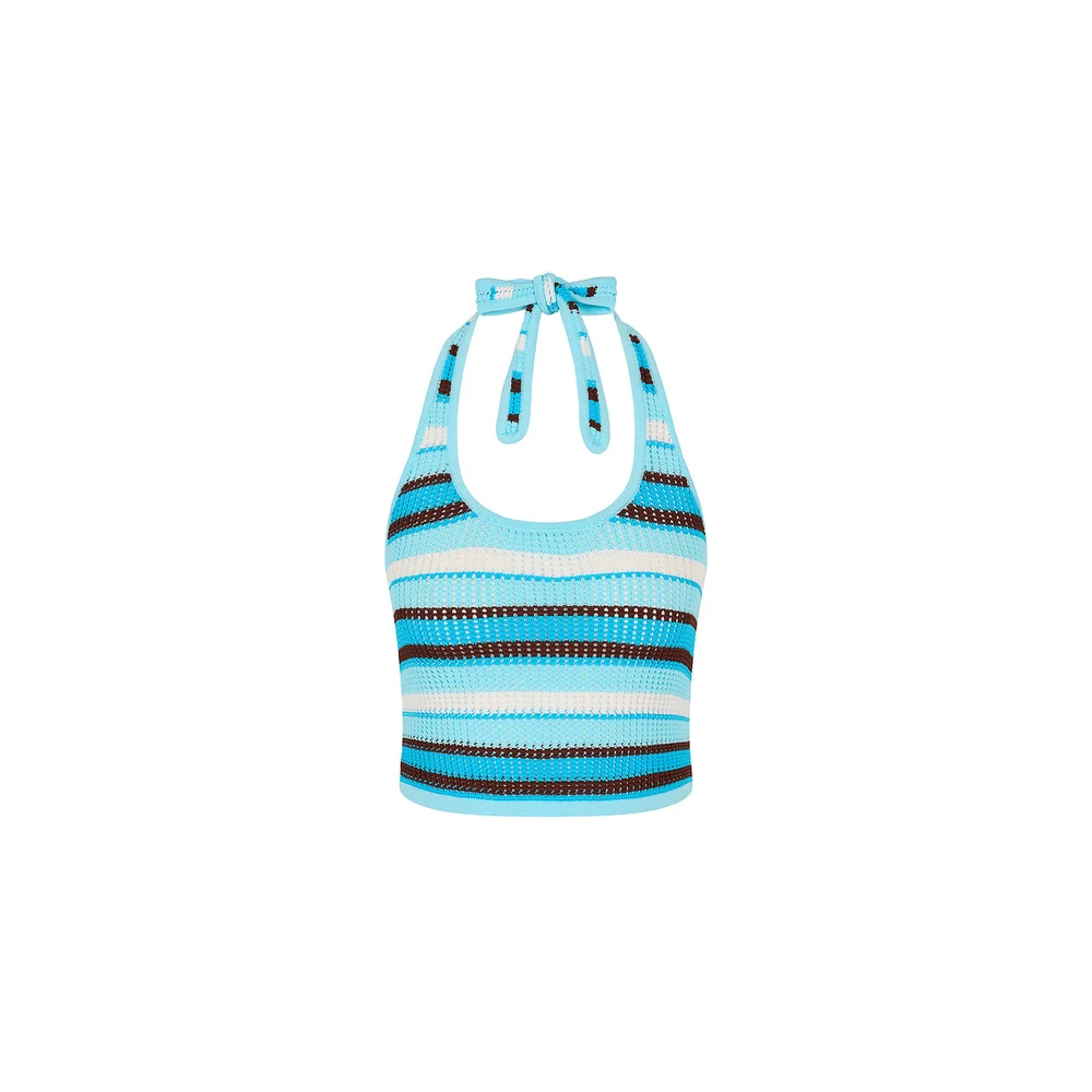 Kulani Kinis: Buttercream Dream Knit Halter Tie Top
