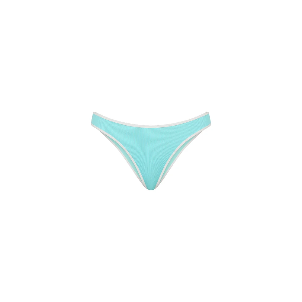 Kulani Kinis: Calypso Blue Modest Bind Full Coverage Bikini Bottom