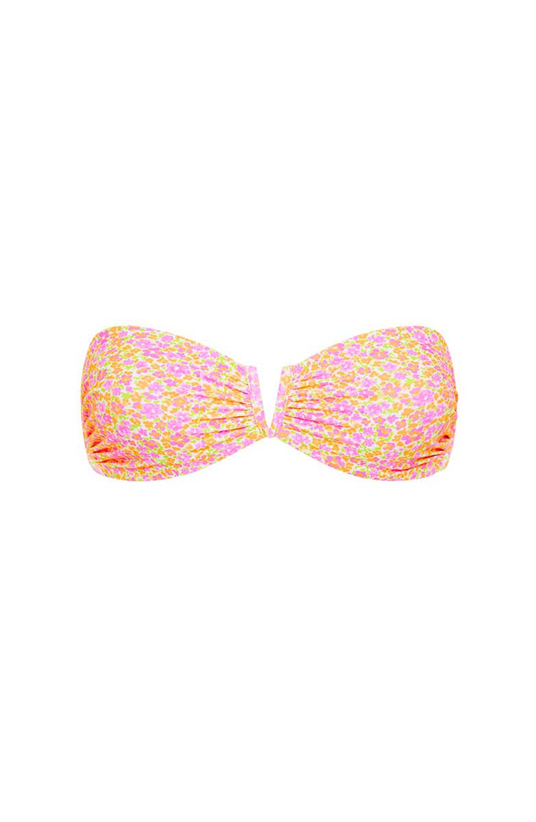 Kulani Kinis: Champagne Blossom Strapless V Bandeau Bikini Top