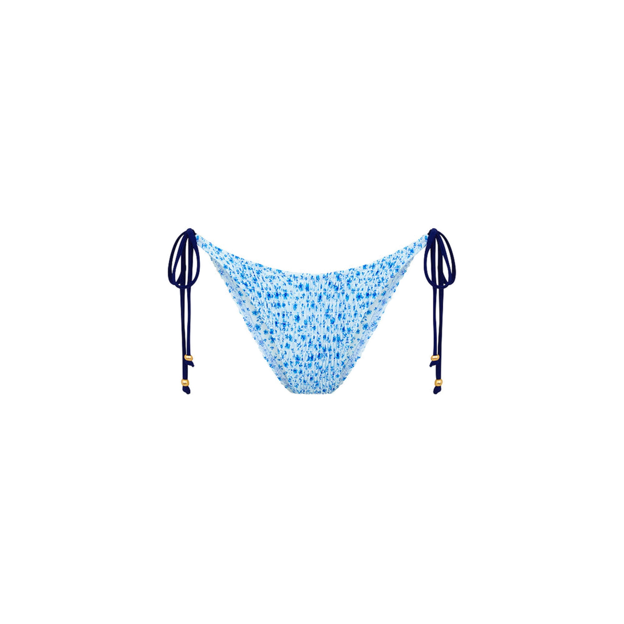 Kulani Kinis: Dream Flower Shirred Dipped Cheeky Tie Bikini Bottom
