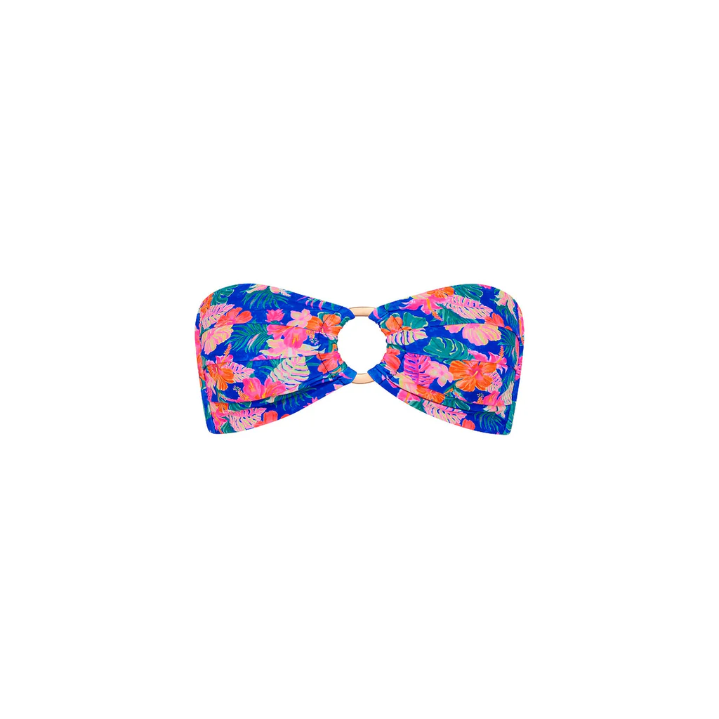 Kulani Kinis: Electric Palms Strapless Bandeau Bikini Top