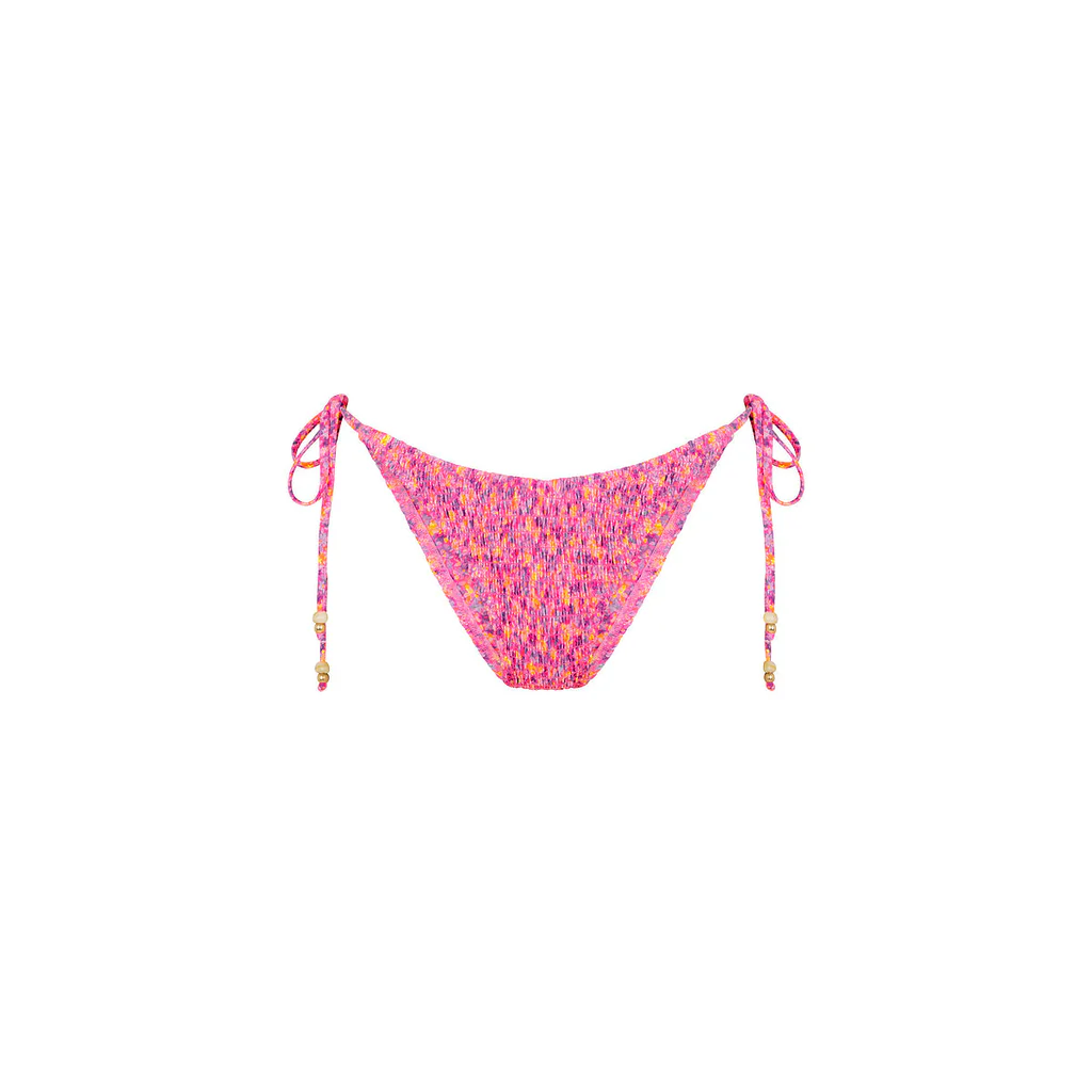 Kulani Kinis: Gelato Bloom Shirred Dipped Cheeky Tie Bikini Bottom