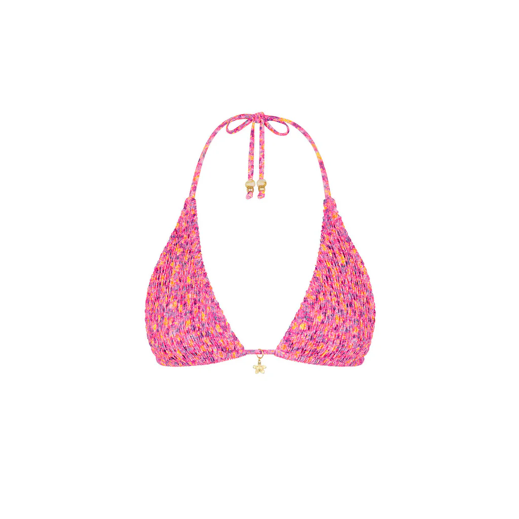 Kulani Kinis: Gelato Bloom Shirred Triangle Bikini Top