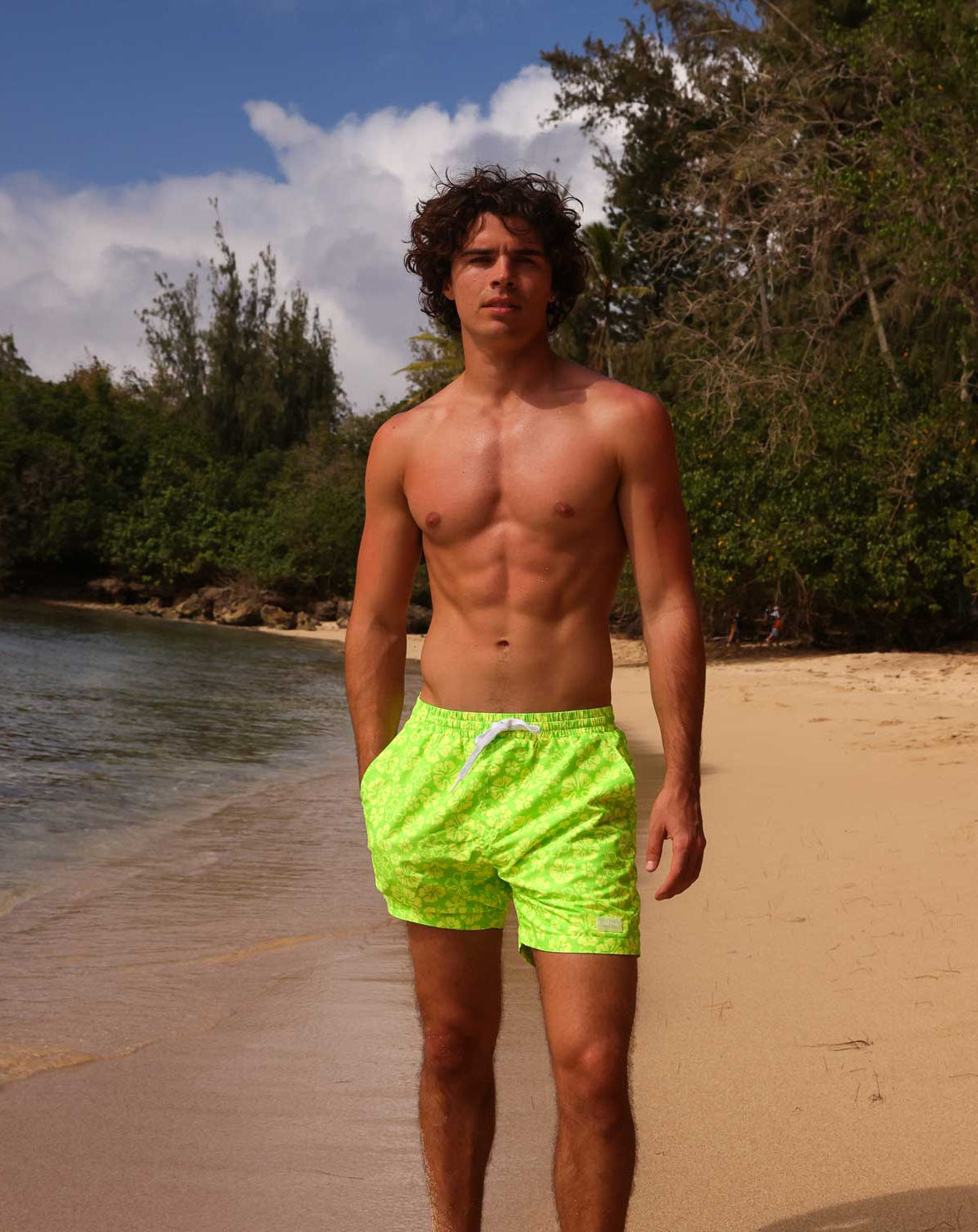 Kulani Kinis: Men's Aloha Lime Swim Trunk