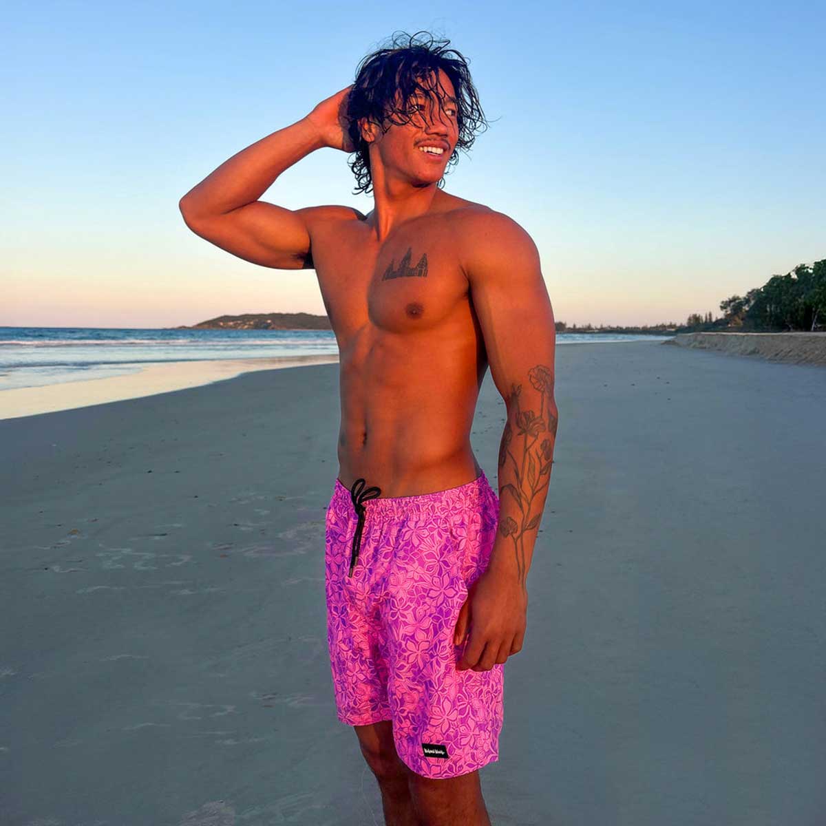 Kulani Kinis: Men's Bubble Berry Swim Trunks