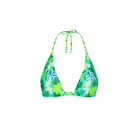 Kulani Kinis: Neon Splice Twin Ruched Halter Bikini Top