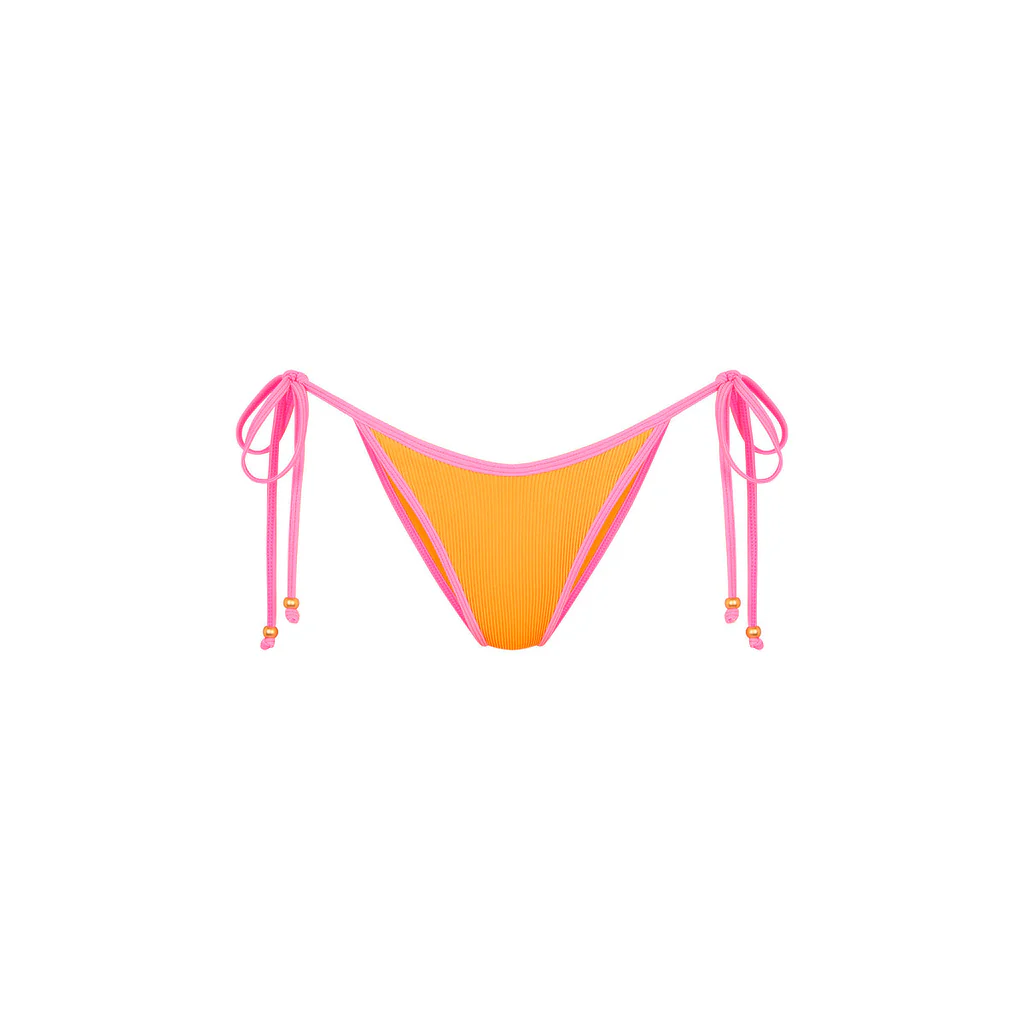 Kulani Kinis: Peach Pop Bind Dipped Cheeky Tie Bikini Bottom