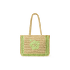 Kulani Kinis: Pine Lime Hibiscus Straw Tote Bag