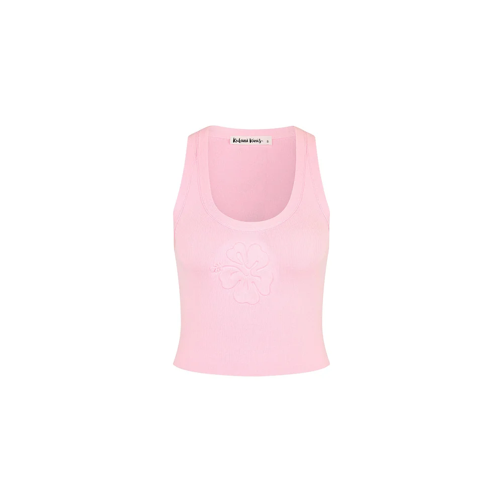 Kulani Kinis: Pocket Pink Embossed Knit Tank