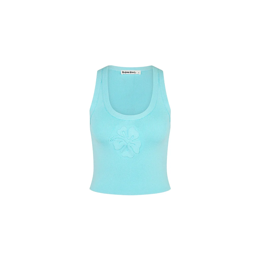 Kulani Kinis: Pretty Blue Embossed Knit Tank