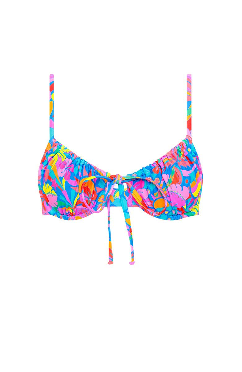 Kulani Kinis: Rio Rainbow Ruched Underwire Bra Bikini Top