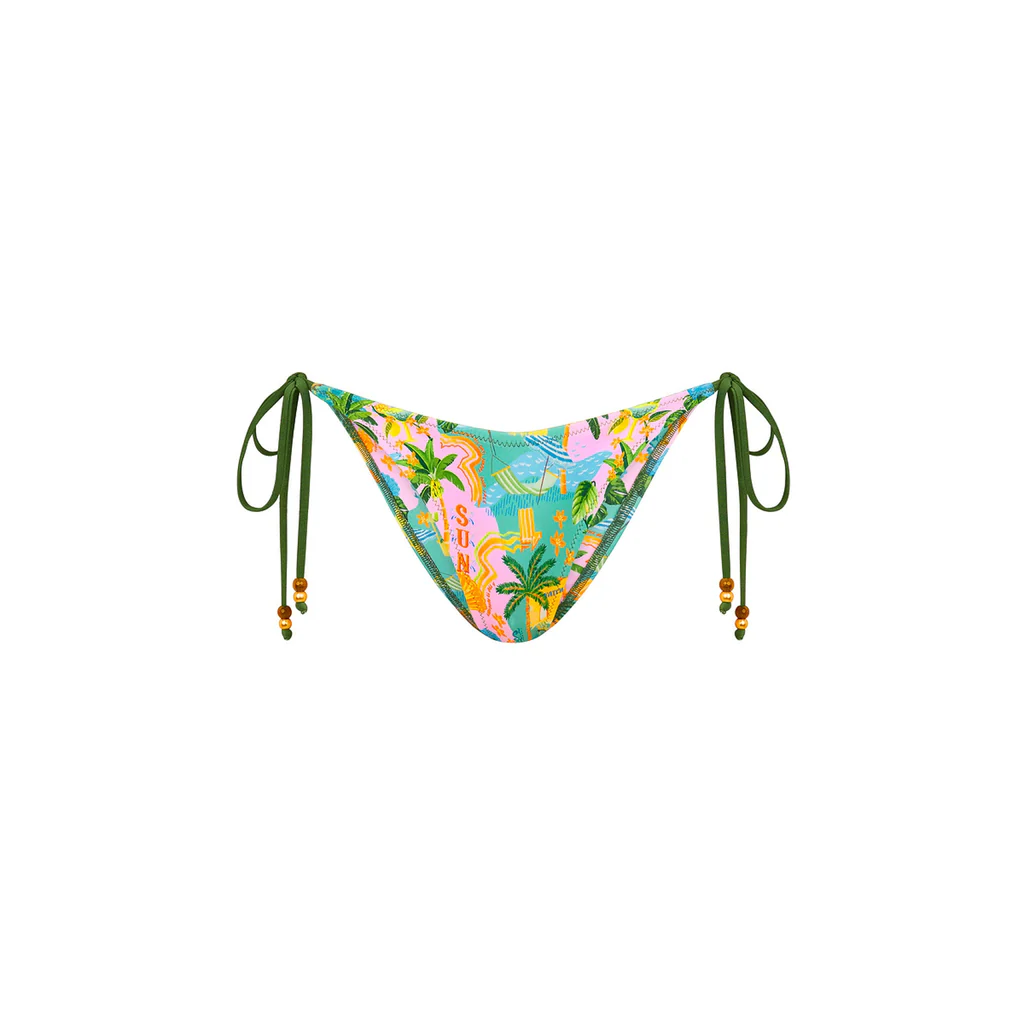 Kulani Kinis: Sunlit Spritz Cheeky Tie Bikini Bottom