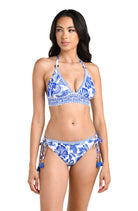 La Blanca: Botanical Brocade Banded Halter Top