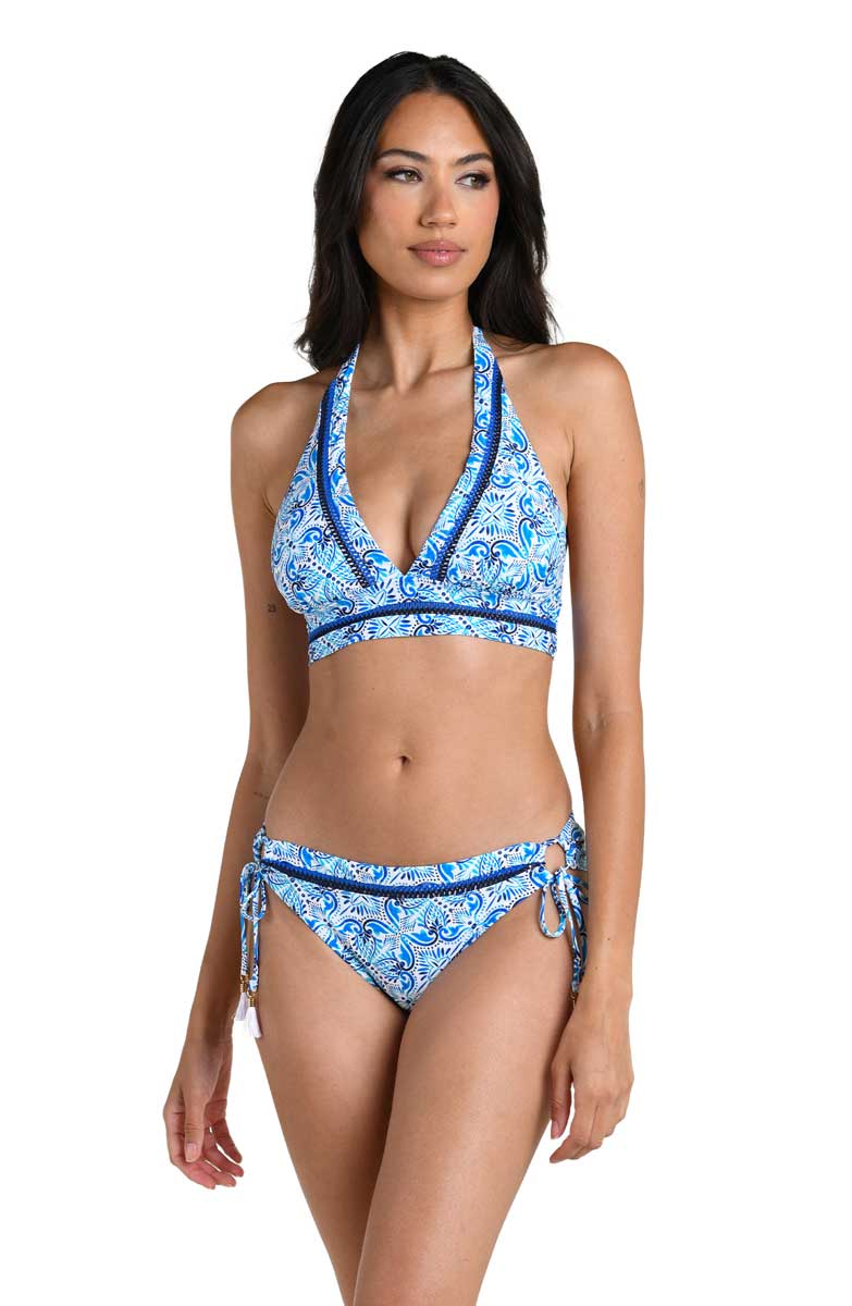 La Blanca: Costa Azul Banded Halter Top