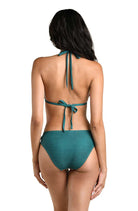 La Blanca Courtyard Palms Triangle Bikini Top in Jungle, alternate view